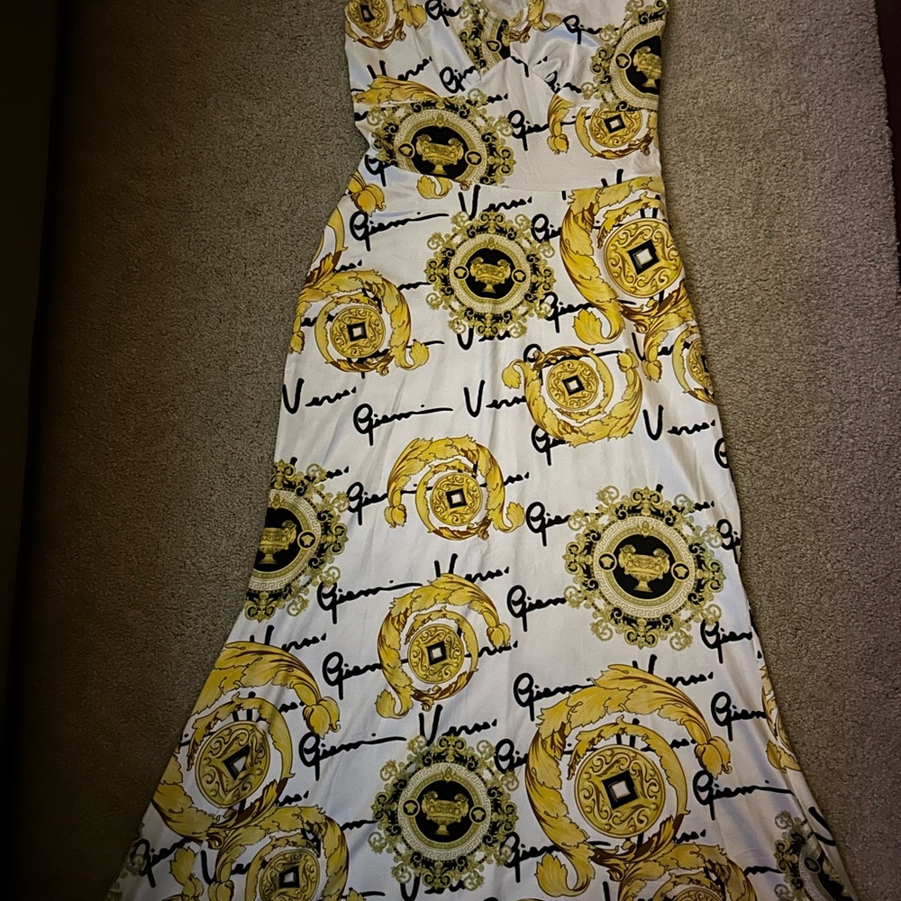 White and yellow summer dress